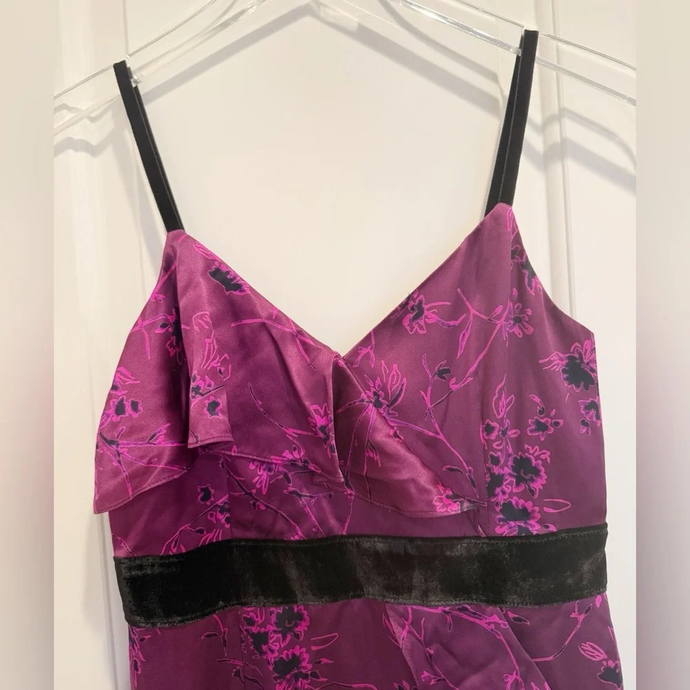 CINQ A SEPT Lara Silk Midi Dress Embossed Floral size 0 - Picture 8 of 8